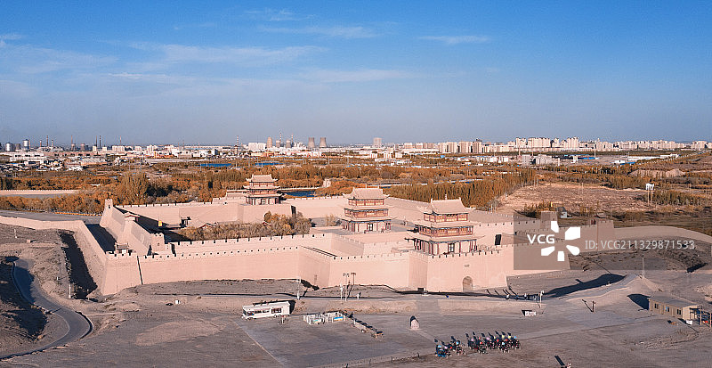航拍嘉峪关图片素材