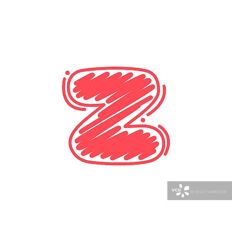蜡笔涂鸦风格Z字母标志图片素材