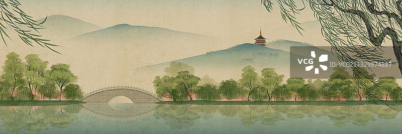 苏堤春晓图片素材