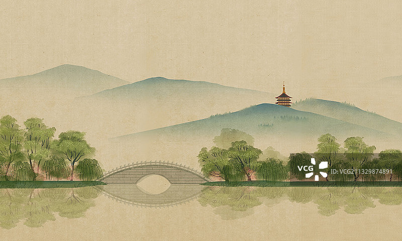 苏堤春晓图片素材