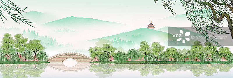 苏堤春晓图片素材