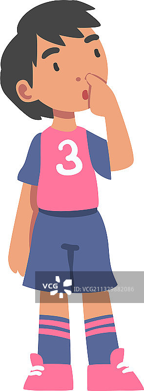 有趣的可爱儿童足球运动员图片素材