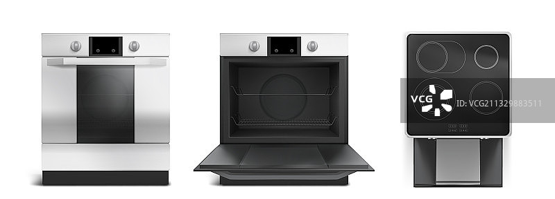 带烤箱的电磁炉面板图片素材