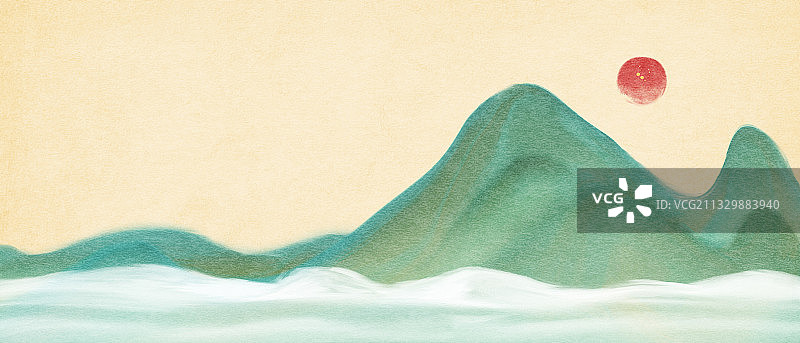 古风山水云景图片素材