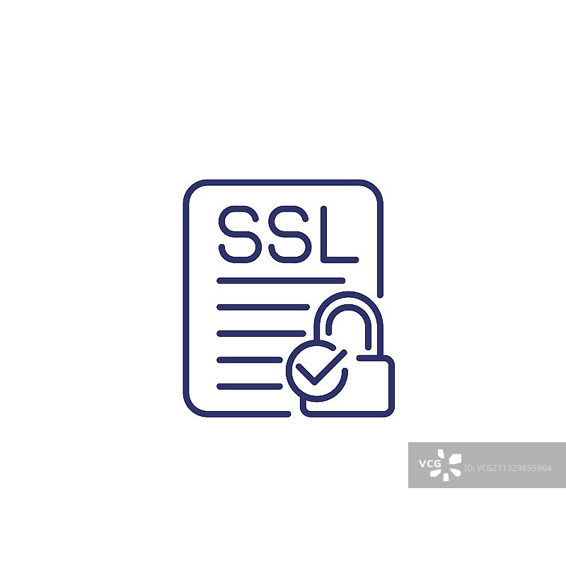 网页SSL线条图标图片素材