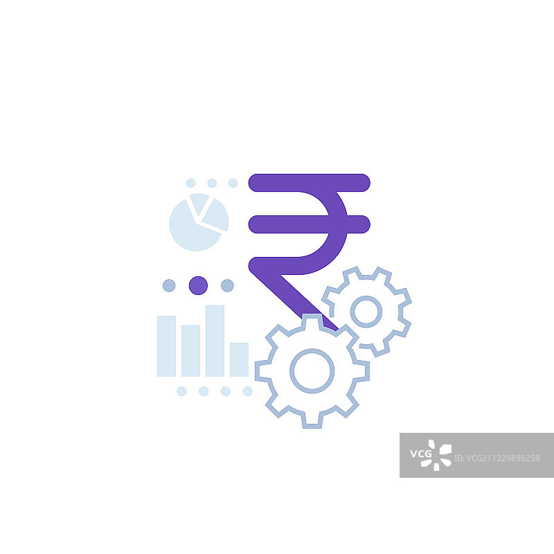 带有印度卢比的金融图标图片素材