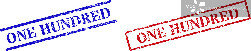 带有一百个Grunge橡胶图章水印图片素材