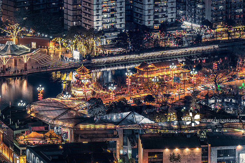 合江亭夜色图片素材