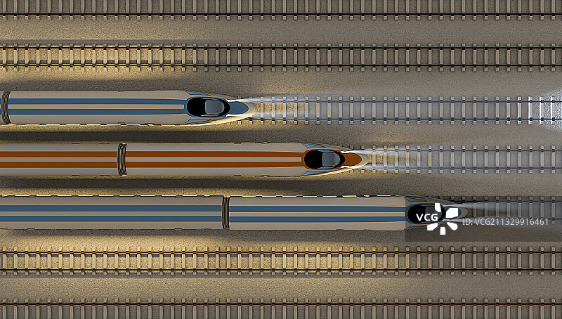 三维图形高速铁路和列车图片素材