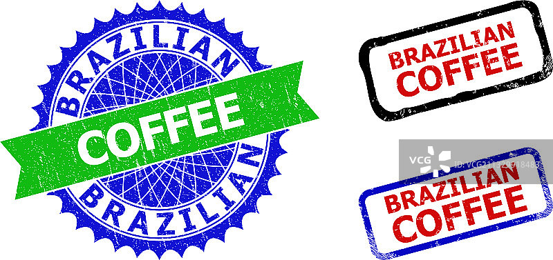 巴西咖啡花结和矩形双色图片素材