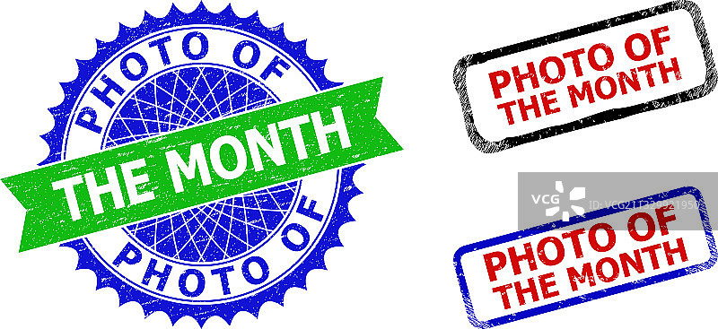 本月花结和矩形双色照片图片素材