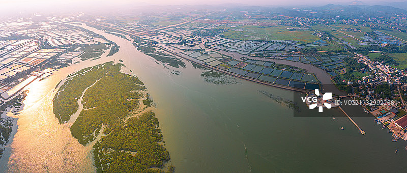 广西中越界河北仑河入海口图片素材