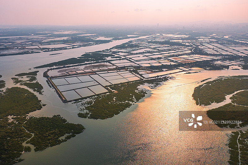 广西中越界河北仑河入海口图片素材