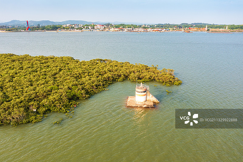 广西中越界河北仑河入海口图片素材