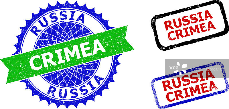 俄罗斯克里米亚双色徽章印章图片素材