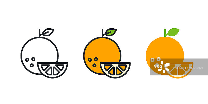 橙色线性彩色轮廓图标图片素材