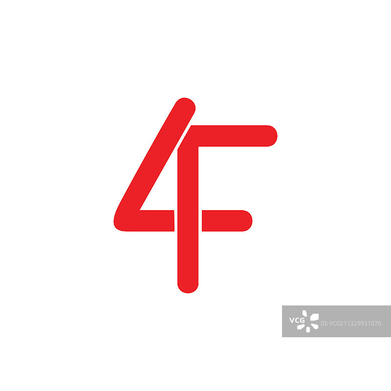 字母4f f4 简约线条logo图片素材