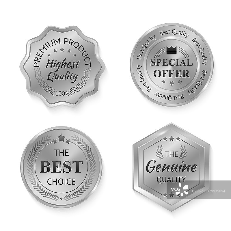 银色金属徽章图片素材