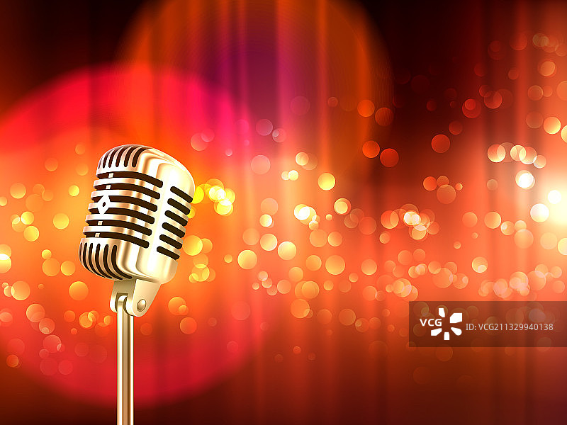 复古麦克风海报背景图片素材