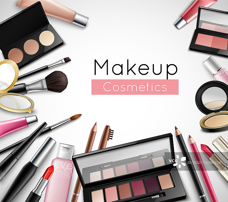 逼真化妆品配件图片素材
