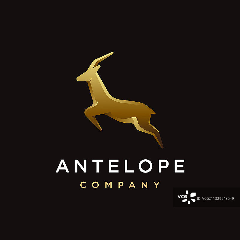 奢华跳羚标志图标模板图片素材
