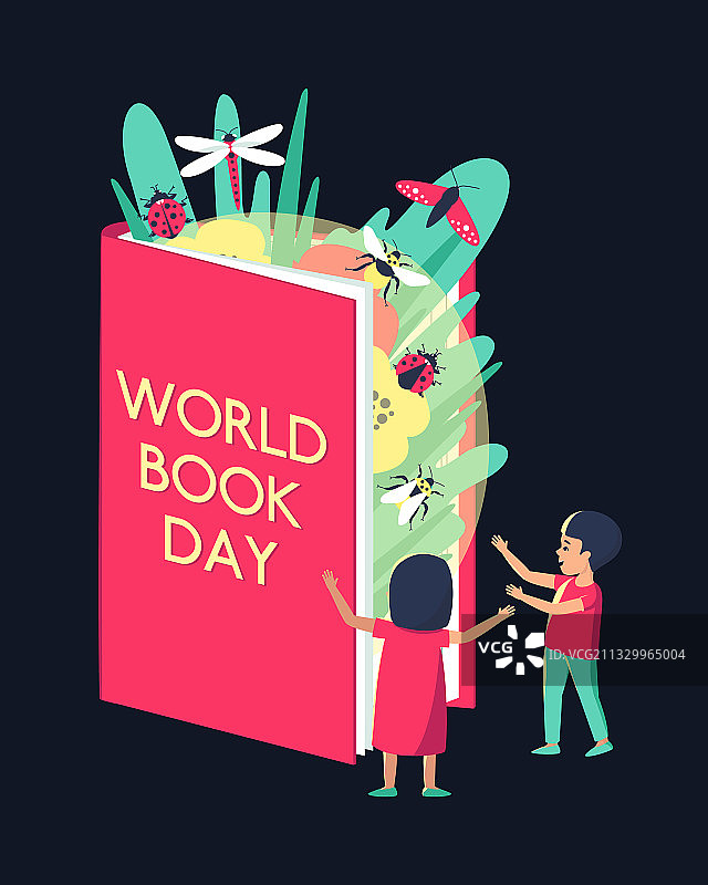 男孩和女孩在看书图片素材