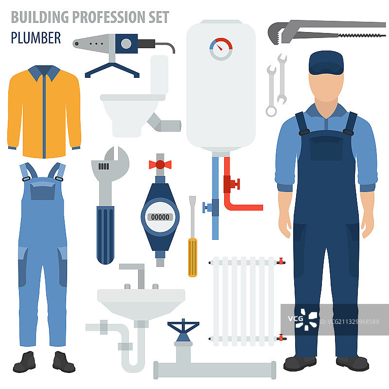 职业与行业系列：水管工工具图片素材