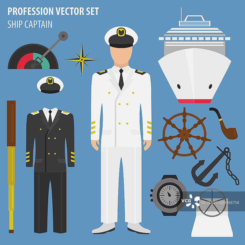 职业和行业系列：船长套装图片素材