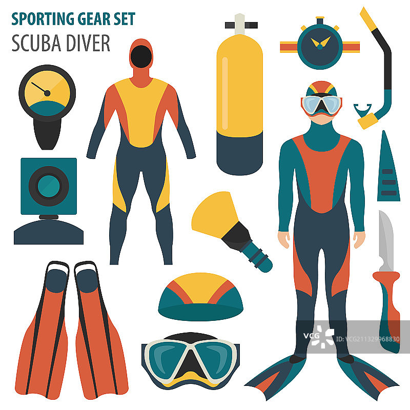 潜水设备和水肺运动器材图片素材