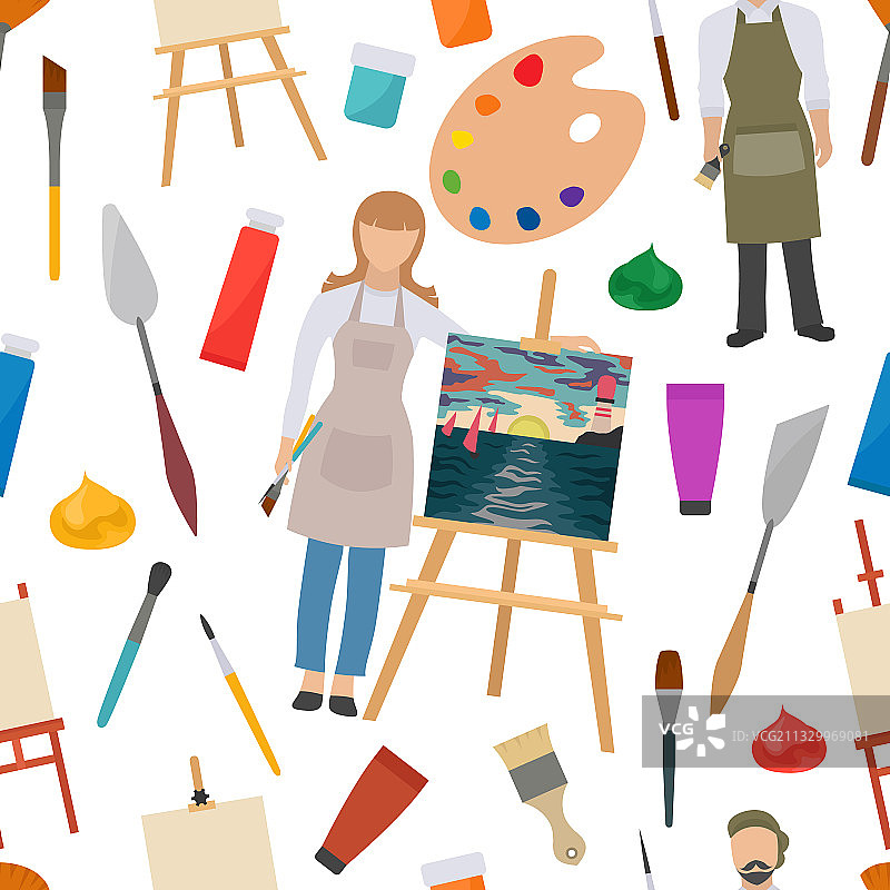 画家职业套装图片素材