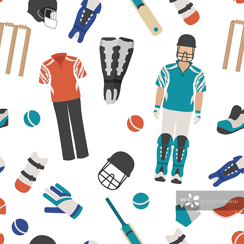 板球运动装备套装图片素材