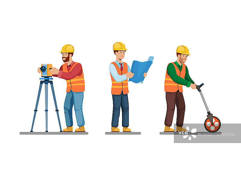 建筑工人图标集图片素材