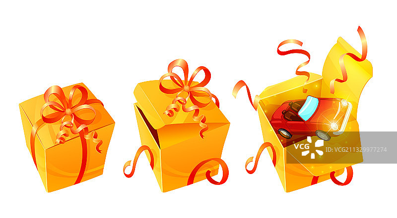 逼真的豪华礼品盒套装图片素材