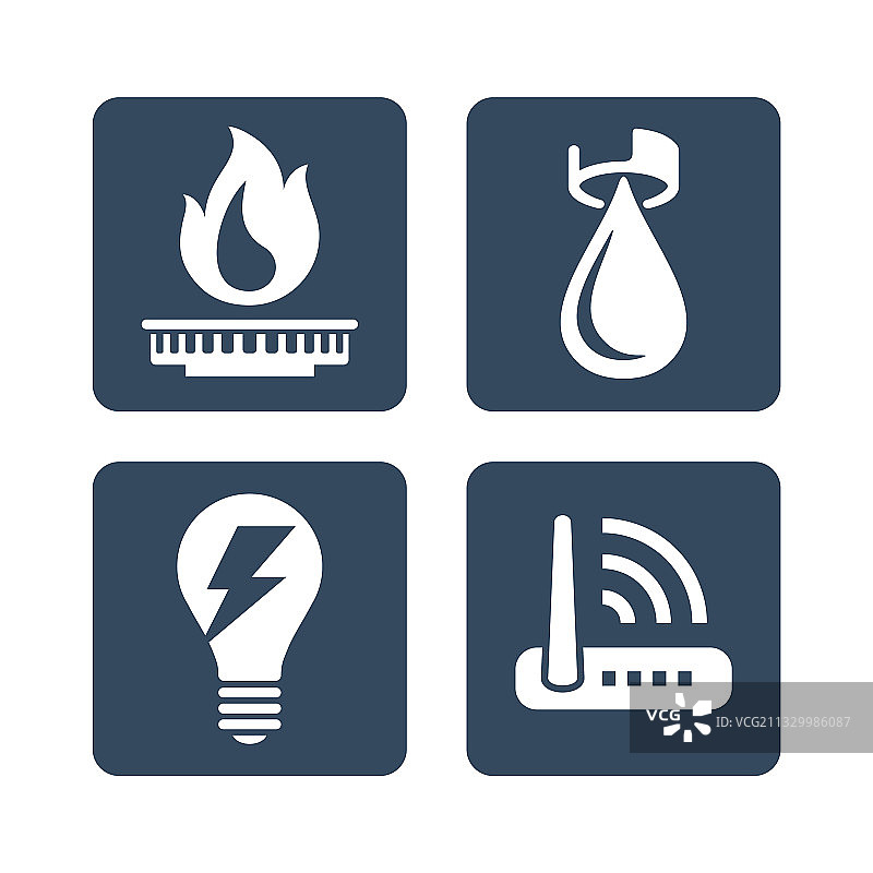 建筑系统扁平风格图标图片素材