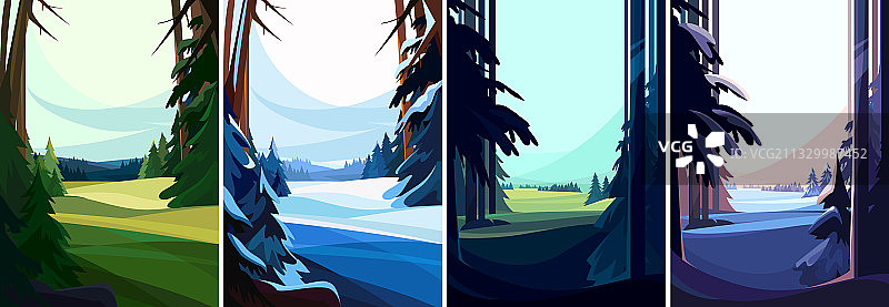 针叶林合集图片素材