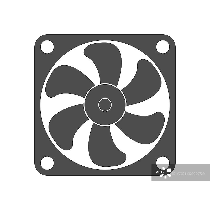 白色背景上的简约电风扇图标图片素材