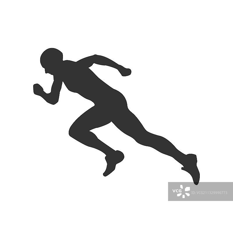 奔跑的运动员扁平剪影图标图片素材