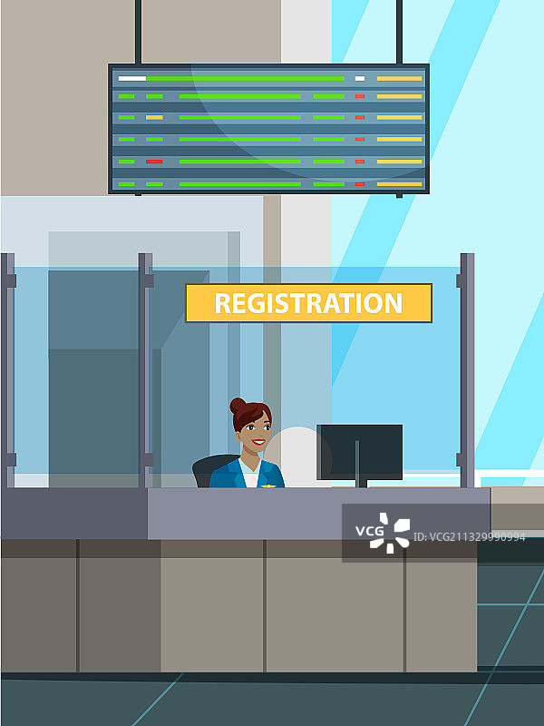 机场登记入住服务台图片素材