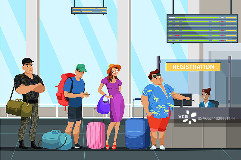 人们在登记处排队图片素材