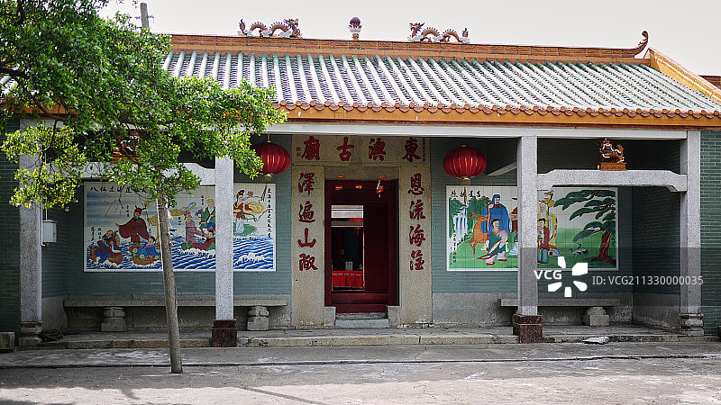 中国广东珠海，淇澳岛白石街和古炮台遗址图片素材