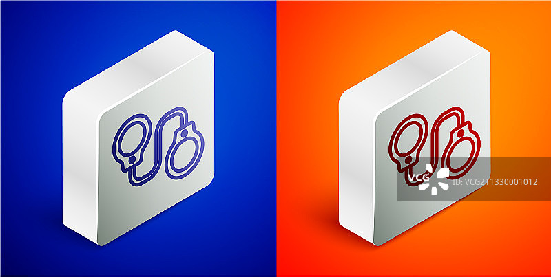 2.5D线条手铐图标图片素材