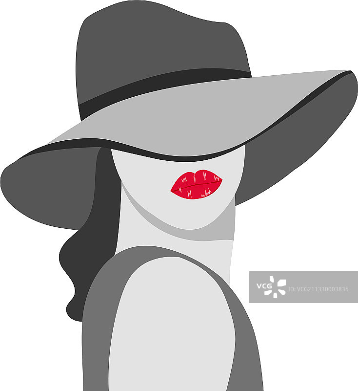 涂着红色口红的漂亮女人图片素材