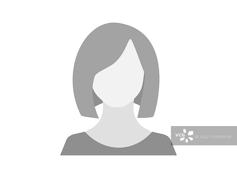 具有时尚发型模板的可爱女性头像图片素材