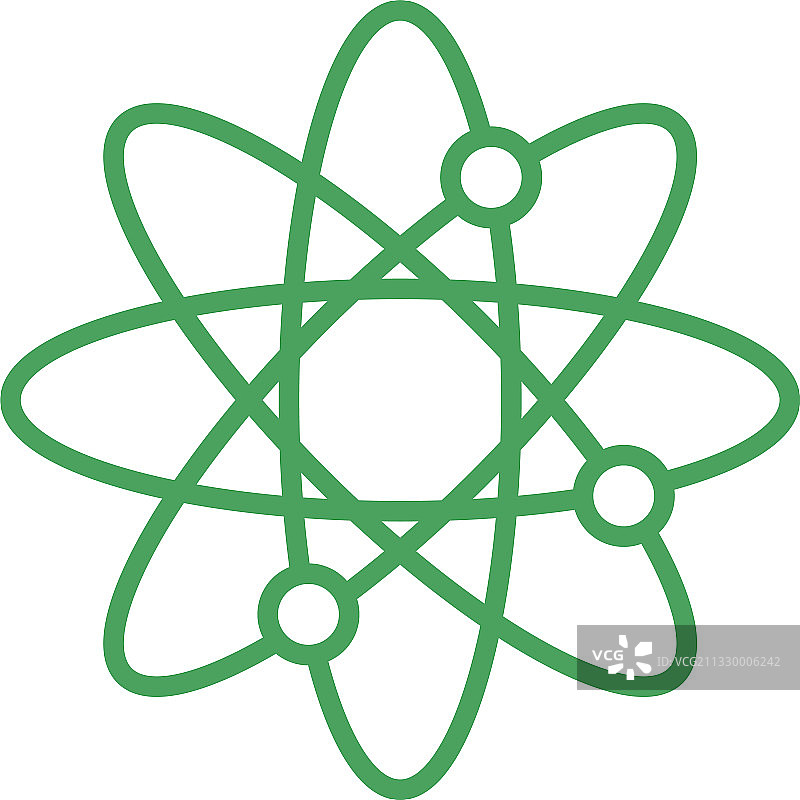 原子分子科学绿色线条风格图片素材