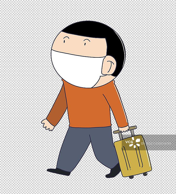 元素：戴口罩旅行图片素材