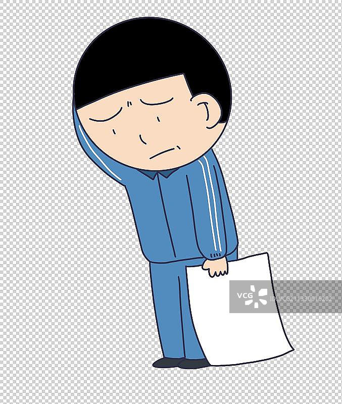 元素：拿着成绩单的学生图片素材
