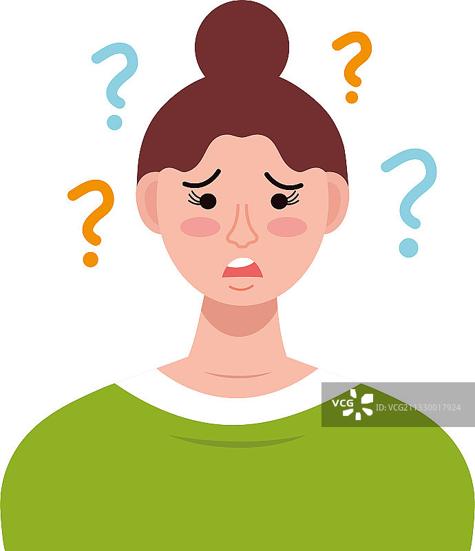 患有双相情感障碍，充满疑问的女人图片素材