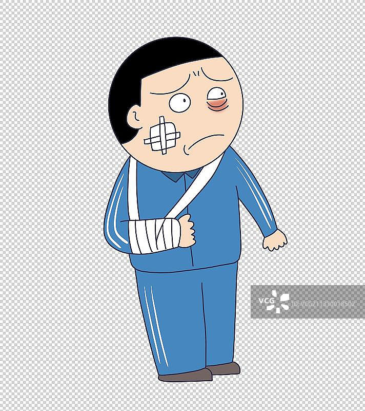 元素：受伤的学生图片素材