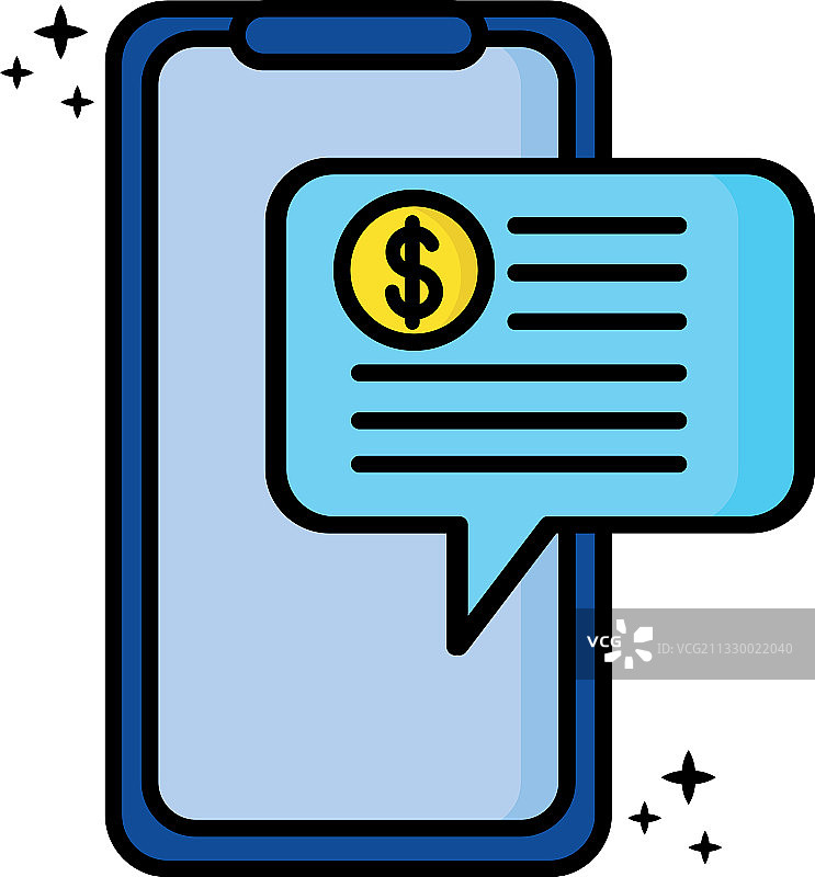 带语音气泡和美元符号的智能手机图片素材