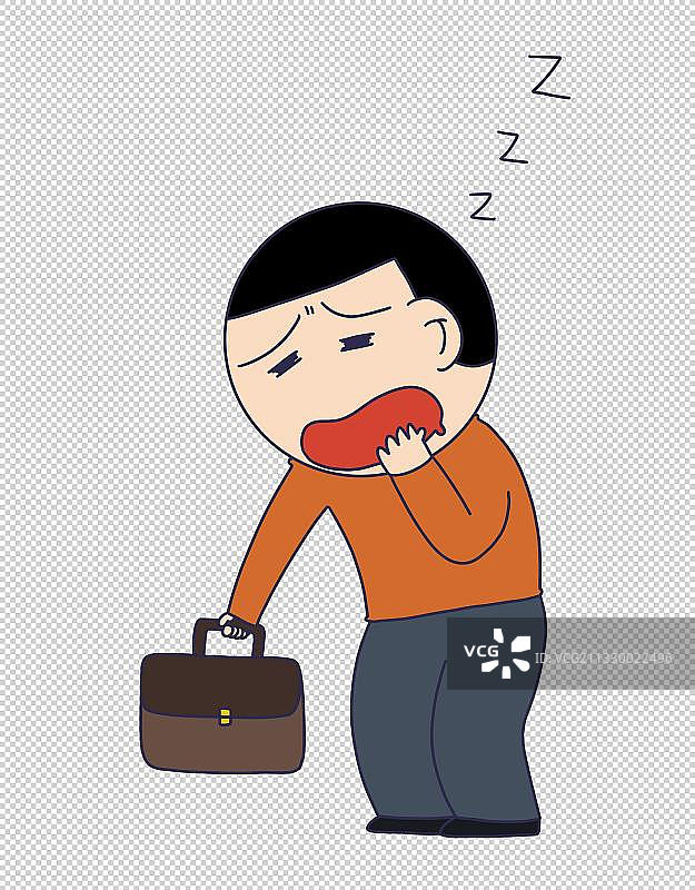 元素：上班打瞌睡的人图片素材